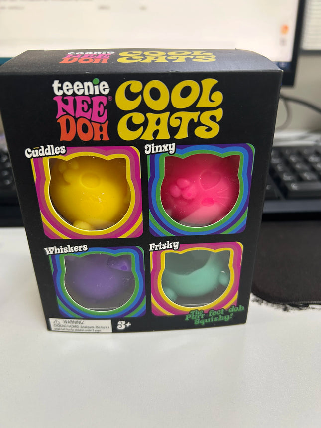 Hot NeeDoh Teenie Cool Cats 3 Pack Adorable Mini Cat Fidget Toys Soft Squishy Stress Relief Sensory Squeeze Toys For fans Adults