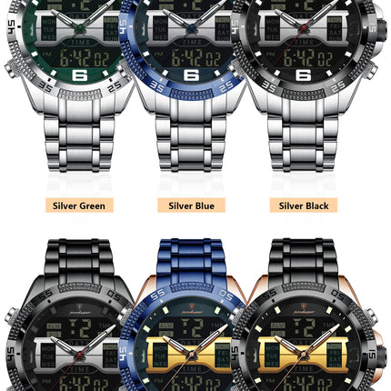 POEDAGAR Luxury Man Digital Watch Alarm Luminous LED Week Date Sports Quartz Men Watch Fashion Military Electronic Men's Watches