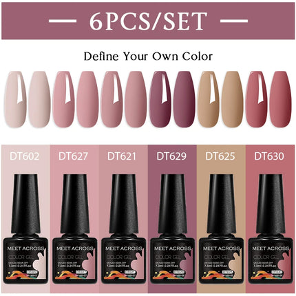6pc Nail Gel Polish Set DIY Nail Art Semi Permanent UV LED Gel Kit For Nails Decoration Manicure Soak Off Painting Vernis Design