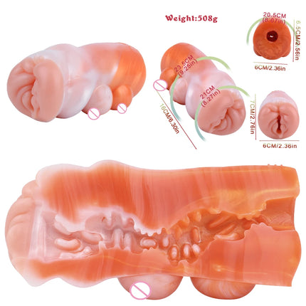 LUUK Dual Channel Animal Silicone Realistic Vaginal Pocket Pussy Male Masturbator Sex Toys Penis Stroker For Men Masturbation