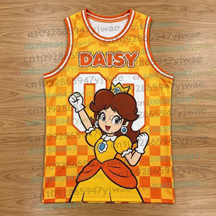 2026 Men Women Super Bros Yoshi Peach Cosplay Sleeveless Vest Summer T-Shirt Kid Cartoon Basketball Vest Top for Anime Fans Gift