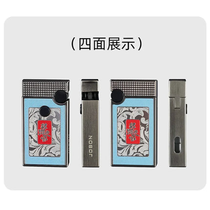 JOBON New Style Direct-jet Visible Transparent Gas Chamber Inflatable Lighter Windproof Men's Metal Cigarette Lighter Gift