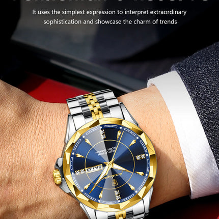 POEDAGAR Luxury Man Clock Business Waterproof Luminous Date Week Watches For Men Quartz Stainless Steel Fashion Men's Wristwatch
