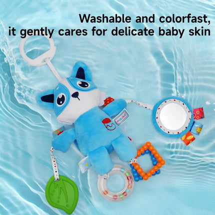 Baby Hanging Rattle Toys Sensory Plush Soft Animal Learning Toy Infant Crib Bed Stroller Early Education Development Handle Toys