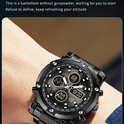 OLEVS 2024 New Mens Watches Top Brand Luxury Sport Digital Quartz Wristwatch For Men All Steel Military Waterproof Clock+Box