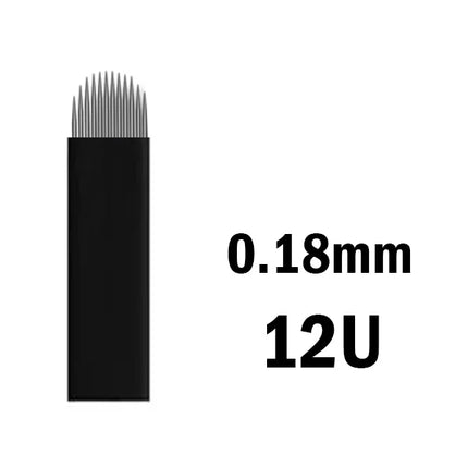 50pcs/Box Black Nano Blades Thin 0.18mm Microblading Flex U Shape Tattoo Needles Permanent Makeup Eyebrow Manual Pen