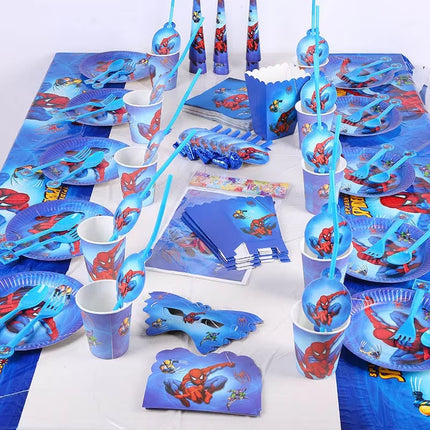 Spiderman Birthday Decor Superhero Theme Spider Birthday Party Decorations Paper Napkins Background Balloons Kids Party Supplies