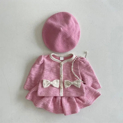 Baby's Sets Autumn Suit Fashionable Versatile Newborn Small Fragrance Style Autumn Two-piece Princess Clothes (excluding Hat)