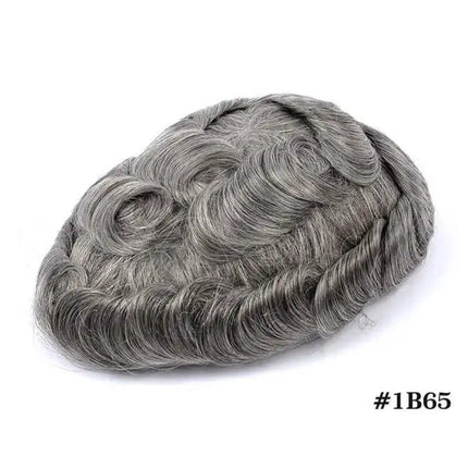 Q6 HD Lace PU Base Men Toupee Indian Human Hair Wig for Man Skinlike Lace PU Natural Remy Hair System Unit Brown Human Hairpiece