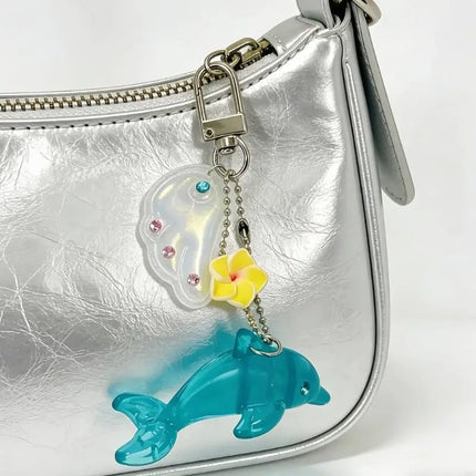Y2K Dolphin Keychain Vintage Alloy Charm For Bag Purse Backpack XX9C