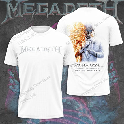 Heavy Metal Rock Band Megadeth 3D Print T-Shirt Tops Women's Sports Large Size Tops Tees Summer T-Shirt Kids Clothing Band T-Shirt
