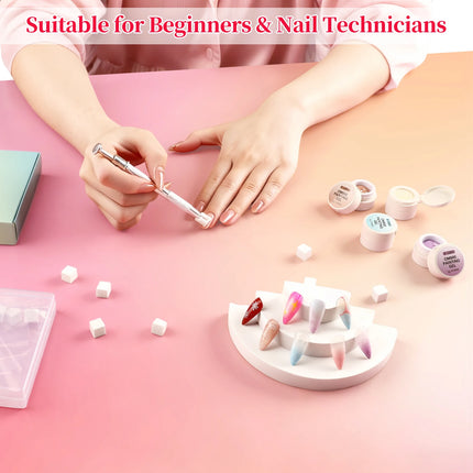 10-Color Cushion Gradient Painting Gel, UV/LED Blush Tap Gel, Nail Art Cushion Tap Gel Painting Tool