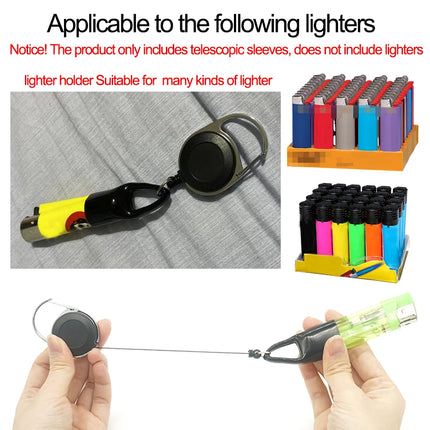 1Pcs Silicone Lighter Protective Cover Lighter Holder Sleeve Clip With Retractable Keychain Regular Size Smoking Accessories