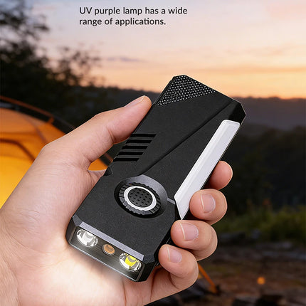 EDC Strong Light Mini Flashlight Type-C Rechargeable RGB Side Light UV Light Torch with Magnetic Pen Clip Inspection Lamp