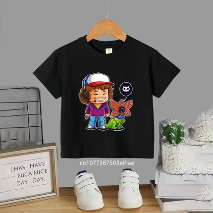 Trendsetting Stranger Things Prints for Summer Cheap Yet Chic O-neck Tees for Boys and Girls Soft Fashionable for Kids