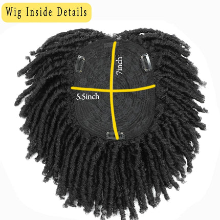 Short Dreadlock Braided Half Wig Black/Brown/Blonde/Gray Synthetic Soft Faux Locs Wigs Braiding Wigs for Black Women/Men