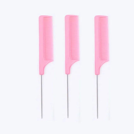 Professional Hair Tail Combs Stainless Steel Salon Cut Styling Comb Spiked Hair Care Styling Tools Barber Accessories Fine Teeth