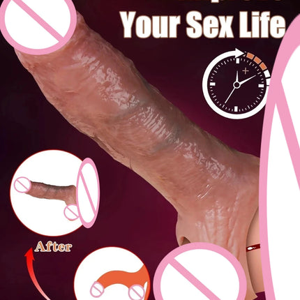 Penis Sleeve Food Grade Silicone Penis Extender Delay Ejaculation Adult Sex Toy Couples Pleasure Reusable Condom Cock Dick Ring