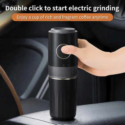 Travel-Friendly All-in-One Coffee Maker - Built-in Grinder, Handheld Espresso Machine & Mini Pour Over Cup for Home and Outdoor