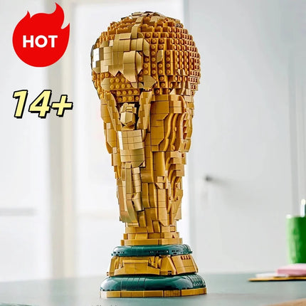 2026 Popular World Cup Golden Football Champion Building Blocks Model Bricks 2842Pcs Toy For Football Fans Birthday Gifts