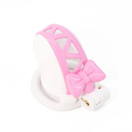 Pink Bow Chastity Cages Sissy Gay Two-tone Craft Chastity Locks Male Locks Pseudo Sissy Chastity Device Escape-proof Cheat-proof