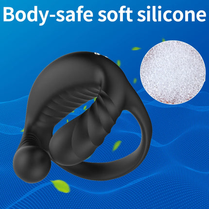App Control Vibrator Penis Perineum for Men Silicone Cock Rings Testicle Trainer Scrotum Stimulator Massager Cockring Adult Toy