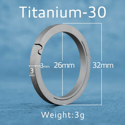 Black Titanium Keyring Car Men Flat Key Chain Rings Holder Lightweight EDC ARC Keychain Buckle for Accessories Gadgets Wholesale