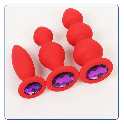 Anal Plug Silicone Butt Plug 3 Sizes Butt Plug Crystal Base Anal Vaginal Expander Sex Toy Adults Games Couple Erotic Products