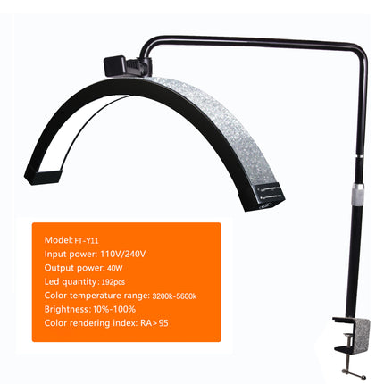 FOSOTO Overseas Warehouse LED Video Light Half-moon Fill Light Lash Nail Desktop Light For Beauty Eyelash Tattoo Makeup