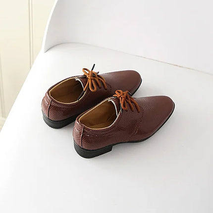 Iawesome Boys Leather Shoes Kids Flats Lace-up Children's Wedding Shoes For Toddlers Boy Big Boys Fashion For Performance