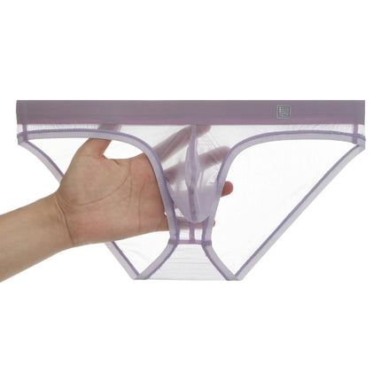 Ice Silk Ultra-thin Men Underwear Seamless Transparent Quick Drying Briefs Sexy U Bulge Pouch Triangle Underpants Erotic Panties