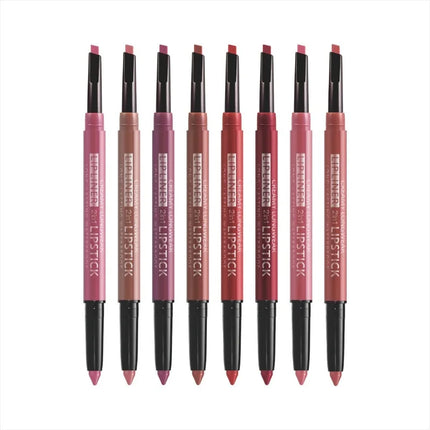2-in-1 Lipstick & Liner Double Ended Matte Lipstick with Lip Liner, Waterproof & Long Lasting, Creamy Transfer-Proof Finish