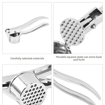 Garlic Press Anti-Skid Thickened Garlic Clip Multifunctional Zinc Alloy Stainless Steel Manual Pull Type Garlic Punch
