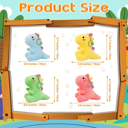 8-24Pcs Dinosaur Plush Doll Bulk Dinosaurs Stuffed Animal Keychain Dino Plushie Toys Birthday Party Favors