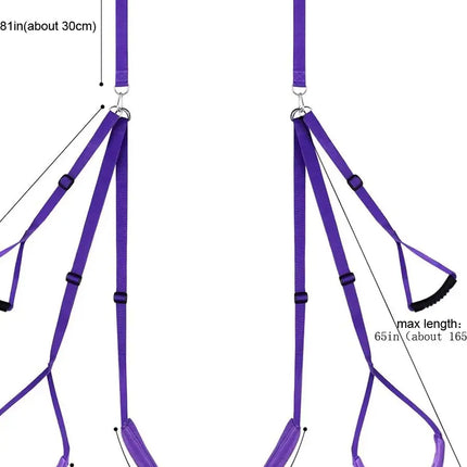 CKQU S&M Purple Sex Swing with Sponge Cushion Door Swing Sex Position Enhancer for Couples Unlock More Intimate Moments
