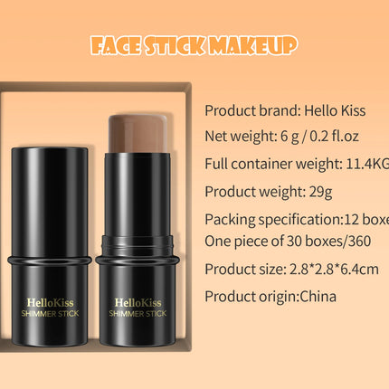 Face Brown Bronzer Contour Stick Face Foundation Makeup Pen Lasting Smooth Contour Shadow Blusher Highlight Concealer Cosmetics