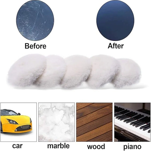 1-22Pcs 3-7 Inch Wool Felt Buffing Pad M14 Polishing Pads for Wheel Car Polish Glass Tile Stainless Steel Scratch Repair Tools