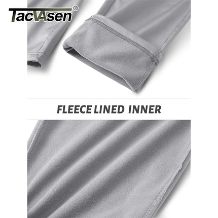 TACVASEN Men's Fleece Lined Track Pants Fall Winter Thermal Warm Jogger Pants Waterproof Workout Casual Drawstring Sweatpants