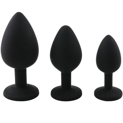 3 Size Silicone Butt Plug Anal Plug Prostate Massage Stimulator Anal Trainer for Adult Erotic Sex Toys for Women Men Gay Couples