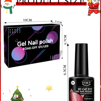 VOKY 6-piece Cat Eye Liquid Nail Polish Set - Suitable for nail decoration in home salons.