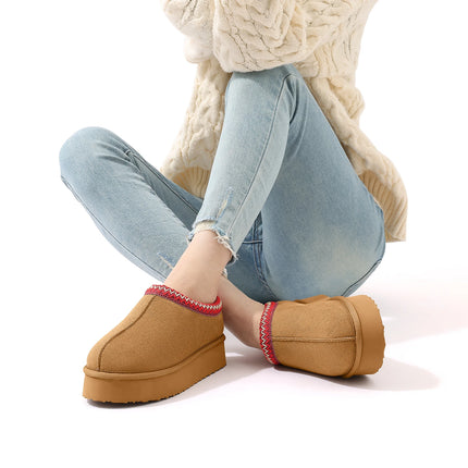 Comwarm Winter Fuzzy Women's Slippers Fluffy Warm Outdoor Slides High Quality Cotton Shoes Platform Plush Lining Women Slippers