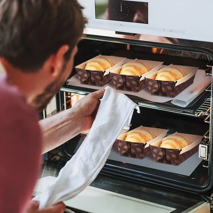 25PCS Brown Paper Baking Loaf Pan Rectangle Tray Brownie Toast Boxes Baking Tool For Wedding Party Accesseries