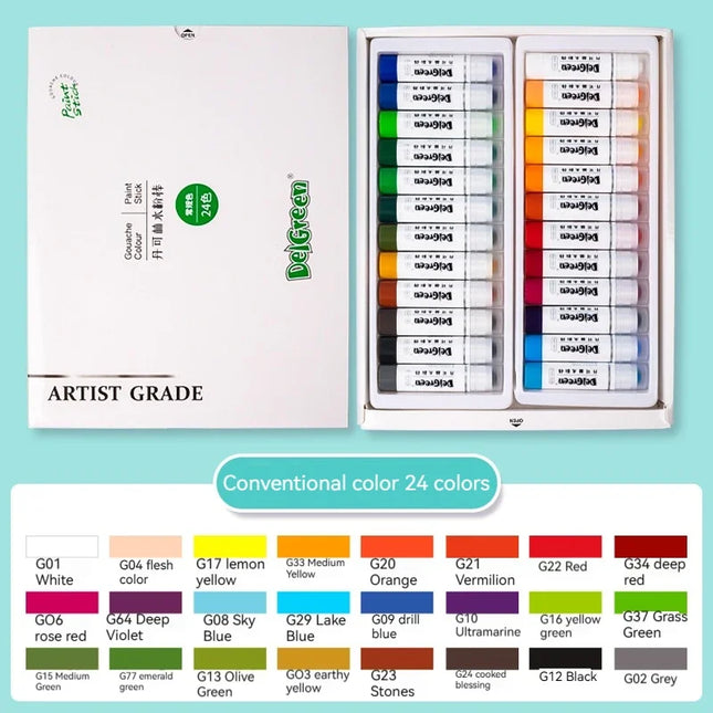 6/24 Colors Soft Solid Gouache Paint Sticks Washable Pastel Crayons Macaron for Artist Graffiti Drawing Art School Supplies