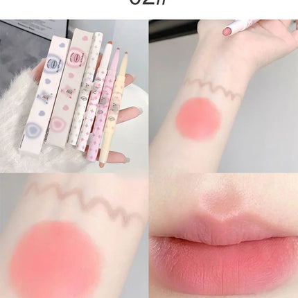 Lovely Sweet Doggie Double-ended Lip Liner Velvet Matte Pearlescent Lipstick For Outline Full Lips Cappuvini Nude Lip Pencil