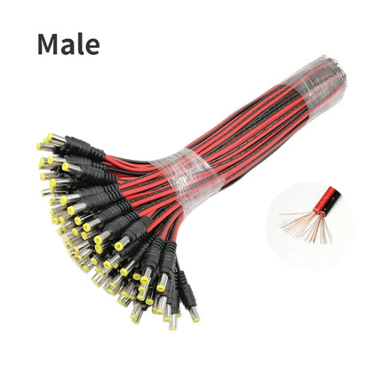 1 5 10piece Male Female DC Power Connector 5V 12V 5.5x2.1mm Wire Cable Plug Adapter for TV Camera 5050 2835 LED Strip Tape Light