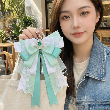 Cute Anime Ita Bag Accessories Rhinestone Multi-layered Bow Double Layer Ribbon Bow Pendant Keyring Attachment Convenient