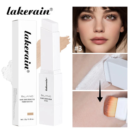 Foundation Stick Color Changing Foundation Detachable Brush Blanc Cover Cream Stick High Coverage Smoothly Blending Base Makeup