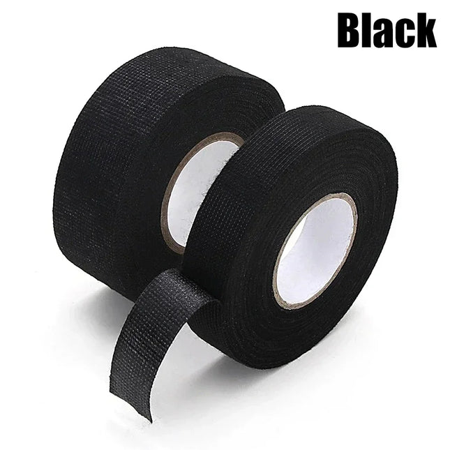 15 Meter Heat-resistant Flame Retardant Tape Adhesive Cloth Tape For Car Cable Harness Wiring Loom Protection Width 9/19/25MM