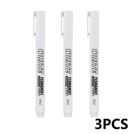 New 1/2/3PCS Waterproof Metal Marker Permanent White Paint Pen Washing Art Painting Graffiti Pens Fabric Wood Leather Marker1MM