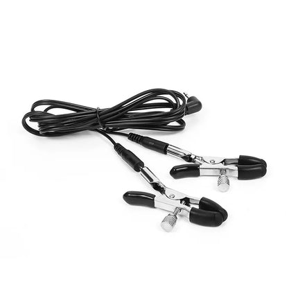 YoKoNex Electro Nipple Clamp Set – E-Stim Attachments with Weighted Balls, Bells, Vacuum Clips, for BDSM Shock Play & Sensory